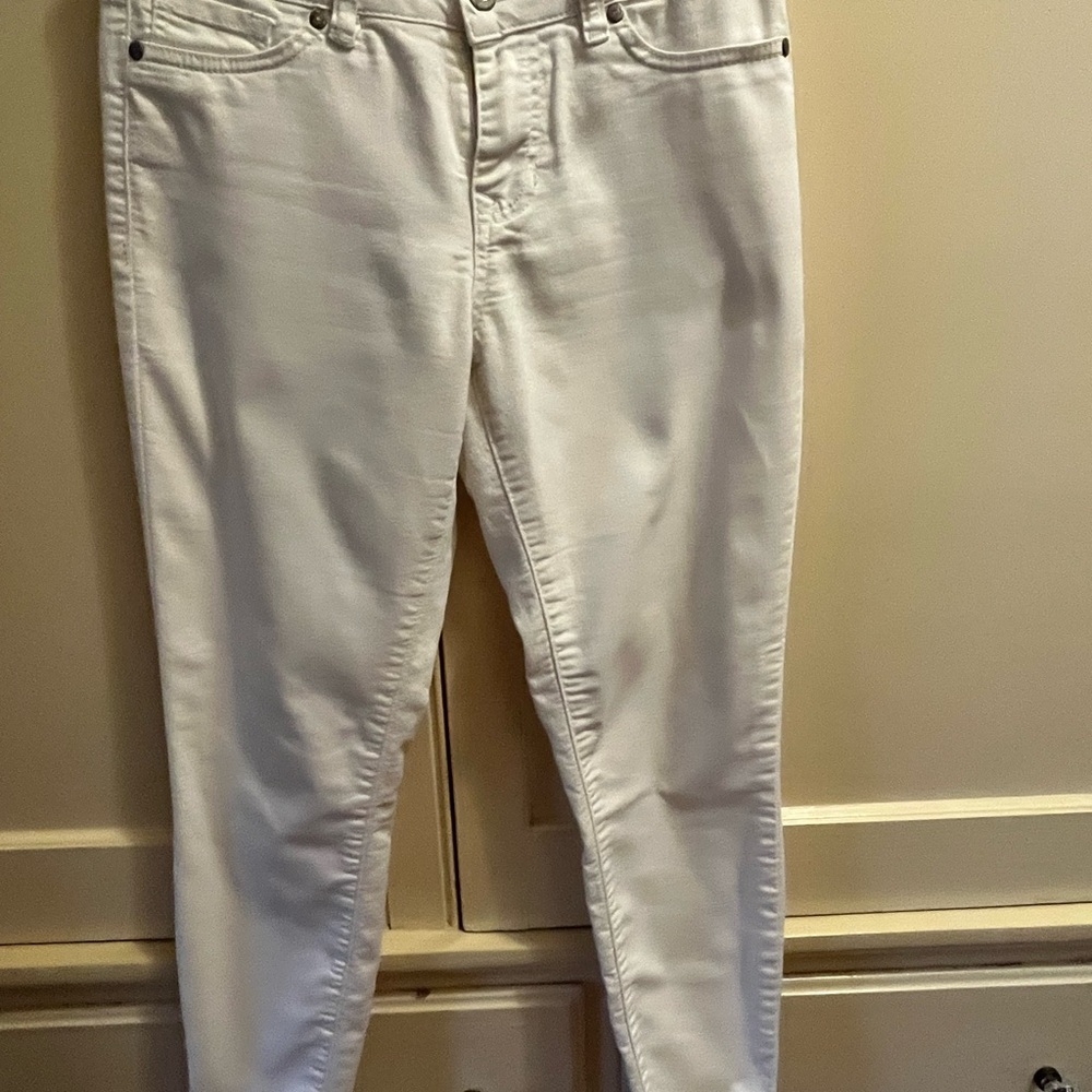 Blue Spice White cropped Skinny Jeans